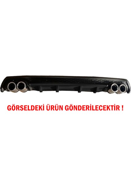 Renault Clio 3 Difüzör Arka Tampon Eki 4 Egzoz Çıkışlı Siyah Lüx Tip