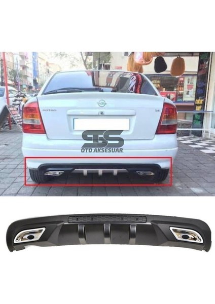 Opel Astra G Difüzör Arka Tampon Eki 2 Egzoz Çıkışlı Siyah