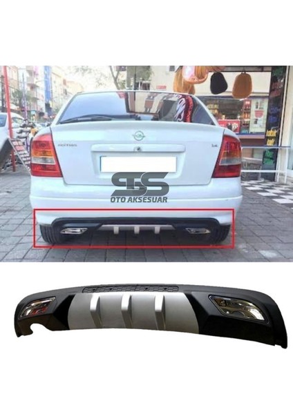 Opel Astra G Difüzör Arka Tampon Eki 2 Egzoz Çıkışlı Gri
