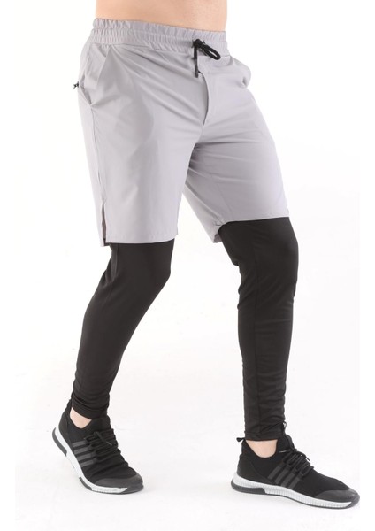 Erkek Running Compression Hızlı Kuruma Micropoly Halısaha Antrenman Gym Fitness Koşu Uzun Taytlı Şort fiyatları