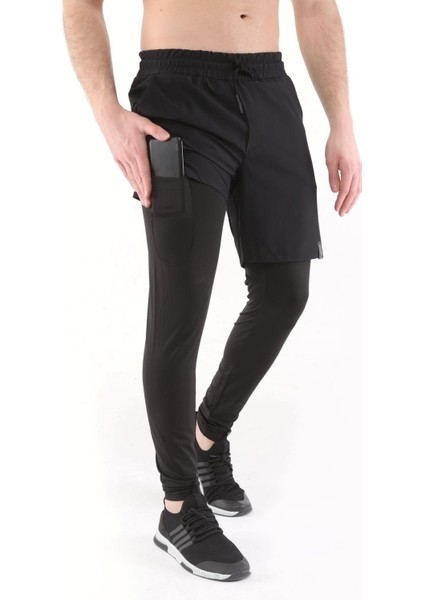 Erkek Running Compression Hızlı Kuruma Micropoly Halısaha Antrenman Gym Fitness Koşu Uzun Taytlı Şort