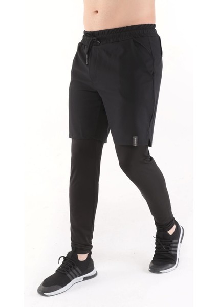 Erkek Running Compression Hızlı Kuruma Micropoly Halısaha Antrenman Gym Fitness Koşu Uzun Taytlı Şort