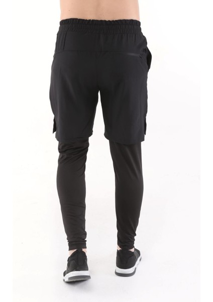 Erkek Running Compression Hızlı Kuruma Micropoly Halısaha Antrenman Gym Fitness Koşu Uzun Taytlı Şort