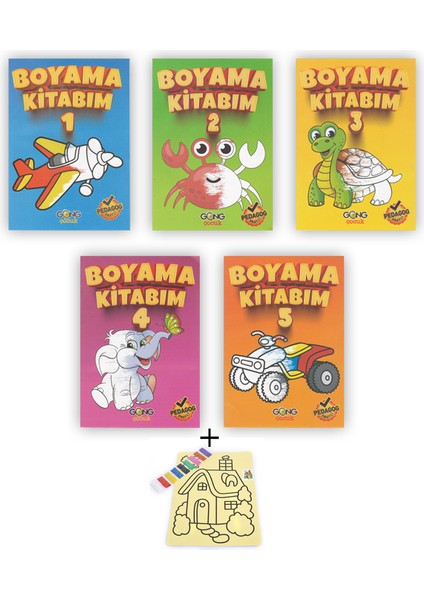 Boyama Kitabı 5'li Set 32 Sayfalı Toplam 160 Sayfa Kum Boyama Hediyeli