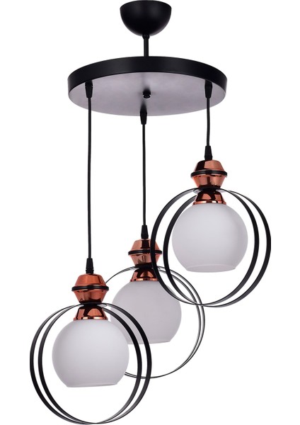 Elif 3lü Modern Sarkıt Salon Avizelerı (Siyah) fiyatları