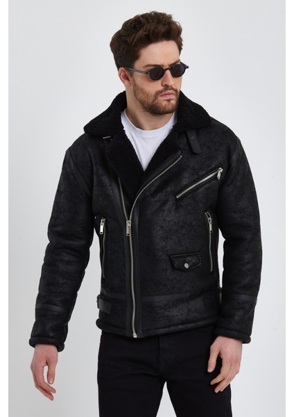 Siyah Napa Deri Mont Erkekler İçin Su Geçirmez ve Rüzgar Geçirmez Kış Modası fiyatları