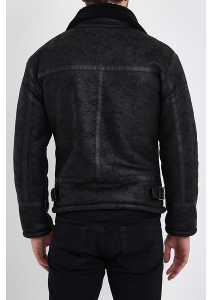 Siyah Napa Deri Mont Erkekler İçin Su Geçirmez ve Rüzgar Geçirmez Kış Modası fırsatları