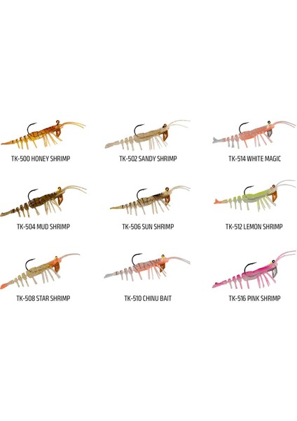 Teke Shrimp Silikon Karides - 514 White Magic