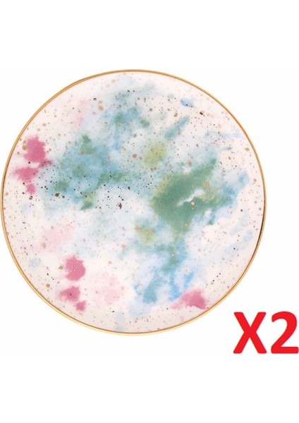 Cosmos Desen Düz Tabak 20CM 2'li 04ALM003412