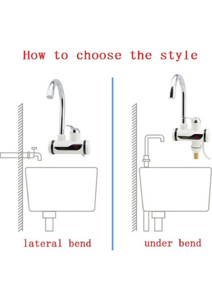 Elektrikli Ani Su Isıtıcı Musluk Termal Ani Su Isıtıcı Musluk Duvar Giriş.çelik Siprel Başlık Hediye