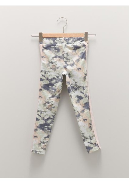 Beli Lastikli Baskılı Uzun Kız Çocuk Tayt