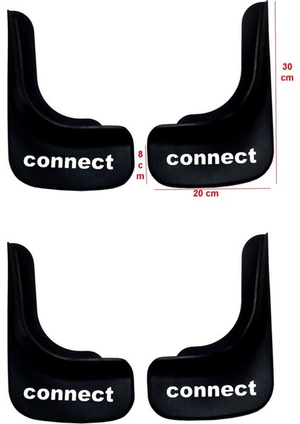 Ford Connect 2002 - 2013 Uyumlu 4'ü Ön - Arka Paçalık Tozluk Çamurluk modelleri