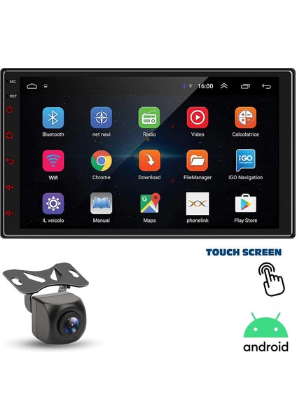 Multımedıa Androıd 10 2gb Ram 16 Rom Carplay Gps/bt/usb/sd/fm 12/24V Kameralı Navera NV-D77