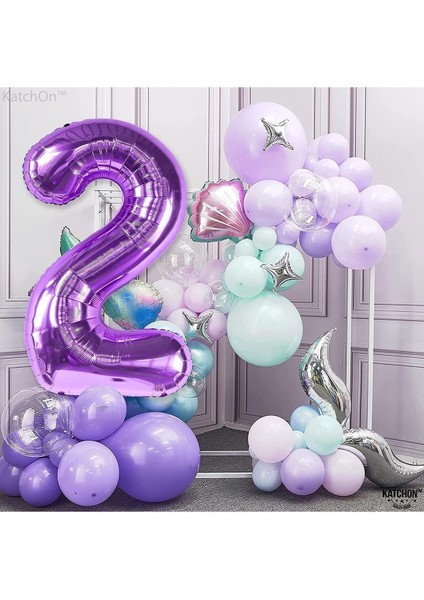 2 Iki Rakam Mor Folyo Balon 32"-34" Inc 80 cm modelleri