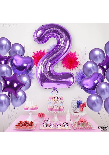 2 Iki Rakam Mor Folyo Balon 32"-34" Inc 80 cm fırsatları