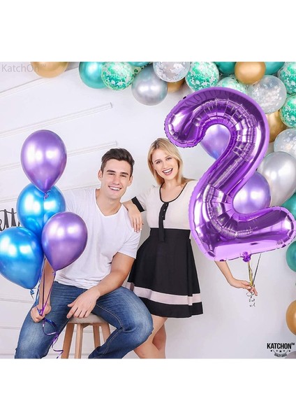 2 Iki Rakam Mor Folyo Balon 32"-34" Inc 80 cm indirimleri