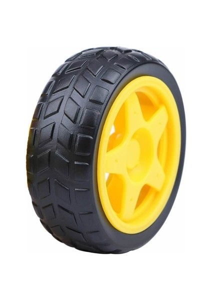 Roba Tt Tekerlek 2.5x6,8cm Plastik Sarı Oyuncak Araba Rubber Lastik Robot Akılı Araç