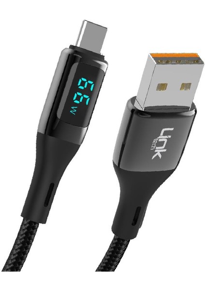 K681 Dijital Göstergeli USB - Type-C 66W Data ve Şarj Kablosu 1mt 5A fiyatları