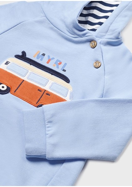 Erkek Bebek Kapüşonlu Sweatshirt Mavi 1415