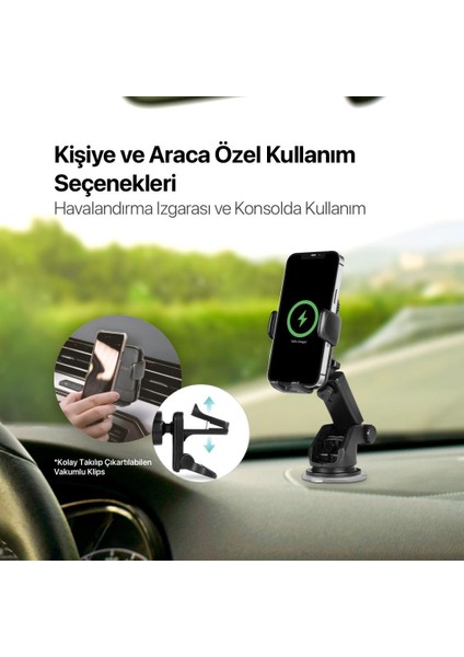 Aircharger Drive S Kablosuz Hızlı Şarj Özellikli Araç Içi Telefon Tutucu