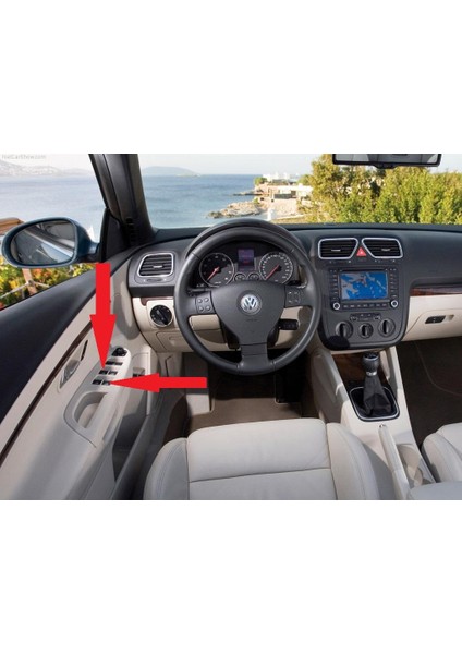 Vw Eos 2005-2015 Ön Kapı Ikili Cam Açma Düğmesi 2K0959857A