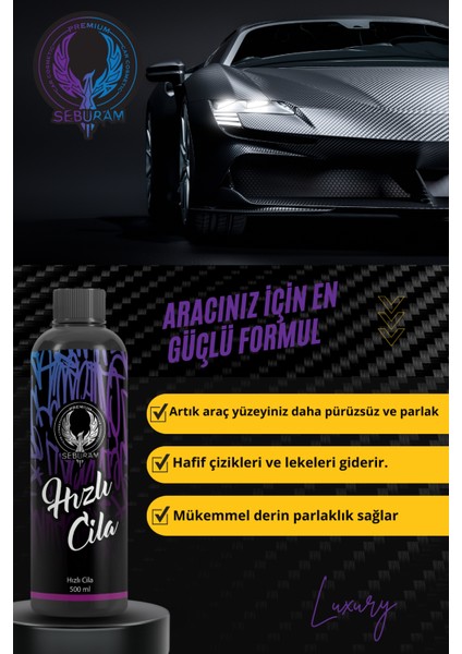 Seburam Quick Polish, Hızlı Cila Yoğun Etkili Oto Hızlı Cilası Harika Parlaklık Üstün Koruma 500 ml indirimleri