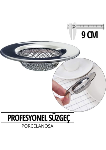 Profesyonel 9 cm Çap Lavabo Süzgeci Porcelanosa