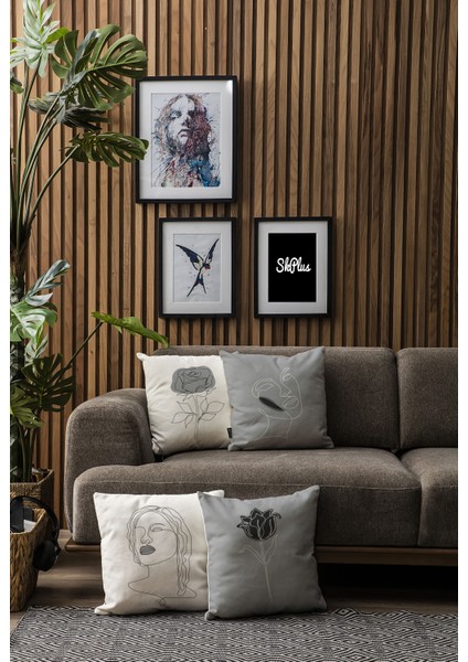 Skhome Özel Tasarım Premium Dekoratif 4lü Kırlent Kılıfı (KOM296) fiyatları