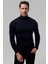 Slim Fit Lacivert Rib Örgü Kazak 9EC060631764M 1