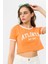 Kadın Önü Baskı Detaylı Kısa Tişört 1