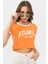 Kadın Önü Baskı Detaylı Kısa Tişört 2