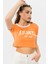 Kadın Önü Baskı Detaylı Kısa Tişört 3