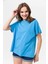 Kadın Bisiklet Yaka Oversize T-Shirt 1