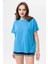 Kadın Bisiklet Yaka Oversize T-Shirt 2