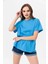 Kadın Bisiklet Yaka Oversize T-Shirt 4