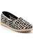 Bej Siyah Hasır Hakiki Deri Kadın Espadril K01534070628 3
