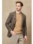 ALTINYILDIZ CLASSICS Erkek Kahverengi-gri Slim Fit Dar Kesim Kırlanıgıç Yaka Ekose Desenli Yünlü Ceket 1