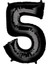 Siyah 5 Rakam Folyo Balon 100 cm 1 Adet 1