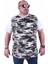 Büyük Beden Shoulder Line Camouflage Erkek Tişört 23147 Beyaz 1