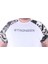 Büyük Beden Raglan Sleeve Camouflage Erkek Tişört 23146 Beyaz 3