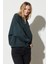 Loose Fit Rahat Kesim %100 Pamuk Bisiklet Yaka Siyah Sweatshirt 4