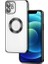 iPhone 11 Kılıf Kamera Lens Korumalı Şeffaf Renkli Logo Gösteren Parlak Omega Kapak Siyah 3