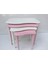 Zigon S Model Kayın Torna Retro Ayak Parlak Pembe-Beyaz Renk Mdf Tabla El Yapımı 1