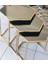 Zigon Zlf 3lü Model Metal Çelik Rose Renk Kaplama Mdf Siyah Mermer Tabla El Yapım 1