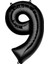 Siyah 9 Rakam Folyo Balon 100 cm 1 Adet 1
