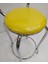 Sandalye ST BAR Tipi Yüksek 4adet SARI Suni deri döşem Metal Çelik nikelaj Elyapı 2