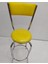 Sandalye ST BAR Tipi Yüksek 4adet SARI Suni deri döşem Metal Çelik nikelaj Elyapı 3