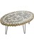 Orta Sehpa Oval Kütük Ağaç Dalı Kesme Metal Çelik Ayak Yeni Trend Üstü Camlı Natüre Renk El Yapı 5