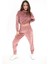 Önü Fermuarlı Kadife Eşofman Takım - Pudra 2