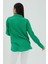 Uzun Kol Oversize Basic Gömlek - Yeşil 5